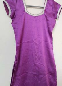 Purple Embellished Kurti/Kurta
