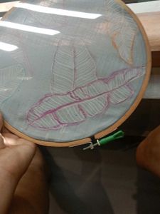 Handmade Leaf Print Embroidery Hoop
