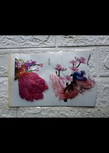 Cute Butterfly Sticker 🦋 And Peacock 🦚1set =4pic