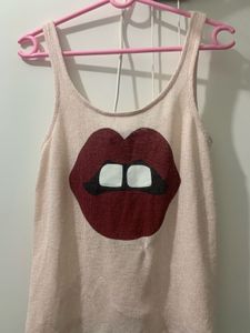 Lips Graphic Tank Top At just ₹299