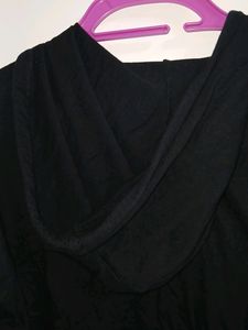 Branded Crop Black Hoodie T Shirt