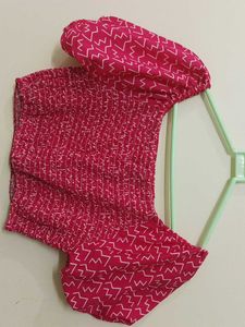 Pink Patterned Crop Top