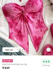 Pink floral scarf tube top - newme