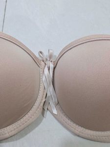 Beige Strapless Bra