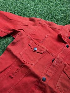 Stylish Red Denim Jacket