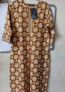 Elegant Brown Printed Kurta