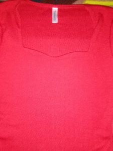 Red Colour Full Sleeves Top For Women