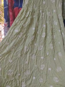 Green Printed Casual Dress