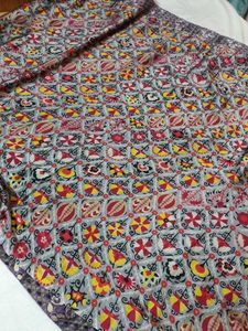 Beautiful Double Shade Saree With Stiched Blouse