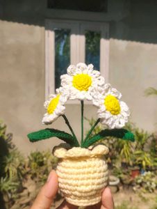 Daisy Crochet Flower Pot