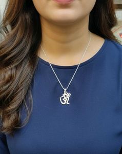 om pandent pure silver