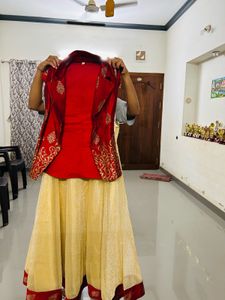 Elegant Red &amp; Gold Ethnic Outfit
