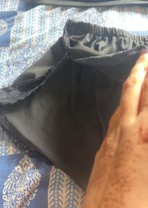 Black Lace Trim Lingerie Set