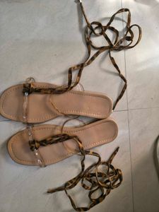 Flat Lace-Up Sandals