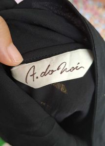 Sheer Black Blouse with Peter Pan Collar