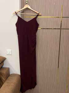 Burgundy Midi Dress - 40cm/32in