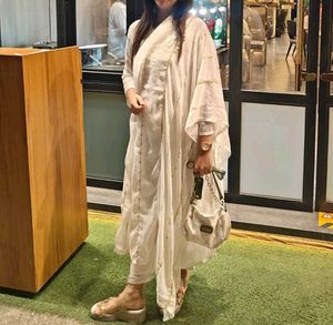 White Chiffon 3-Piece Kurta Set