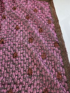Pink Embroidered saree