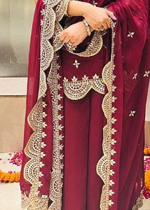 Maroon Embellished Suit