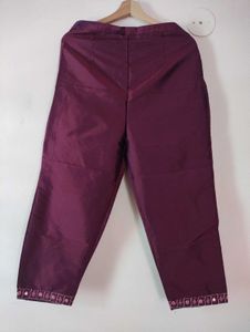 Purple Embroidered Kurta Trouser with Dupatta Set