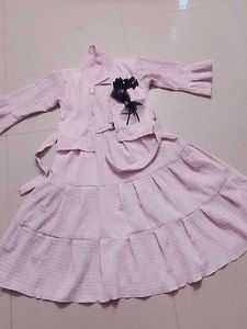 Cute Girls' Pink Dress Set