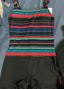 Striped One Piece Swimsuit