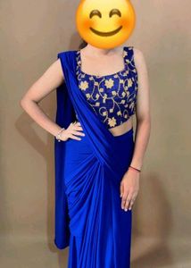 Blue Saari With Blouse