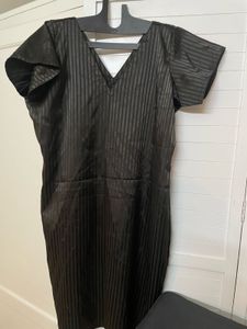 Striped V-neck Dress