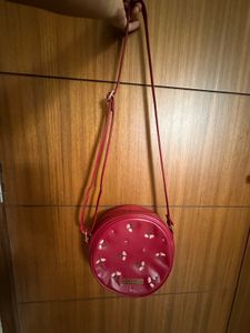 Pretty Cherry Red Sling Bag (Unique Design)