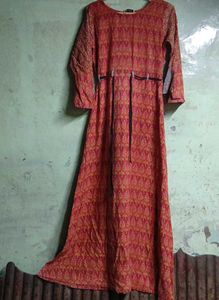 3/4 Sleeves Cotton Long Gown