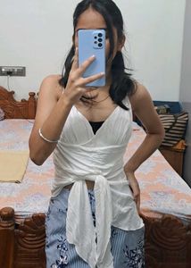 White Asymmetrical Hem Cami Top