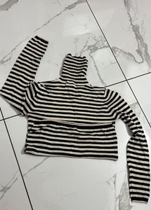 united colors of benetton-Striped Turtleneck Top