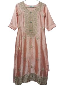 Elegant Peach Embroidered Kurta