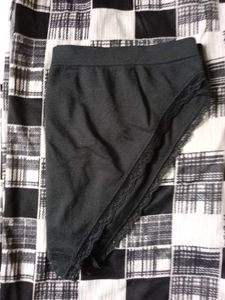 Women Black Lace M Size Brief Panty