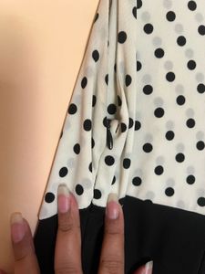 KOREAN POLKA DOT BLACK DRESS