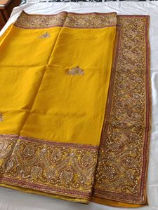 Heavy Wedding Musturd Saree