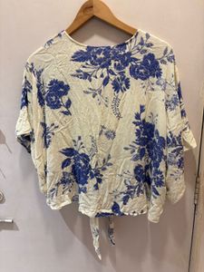 Beautiful Floral Tie-Front Top