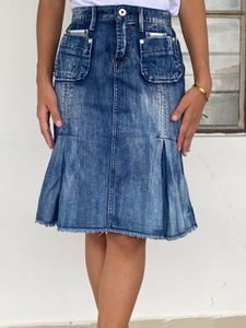 Vintage Denim Mermaid Skirt