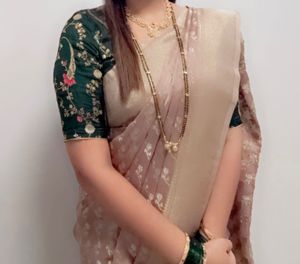 Banarasi Beige Zari Woven Saree