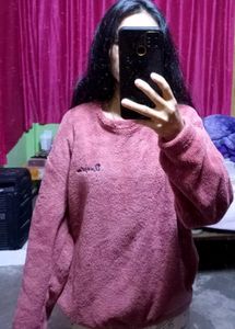 Soft Pink Plush Pullover Top