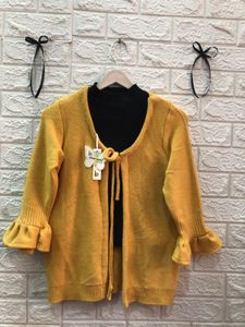 Style with swagidy 🎁 🌷Mustard Cardigan wit