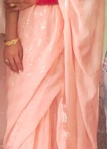 Peach Colour Sequence Saree