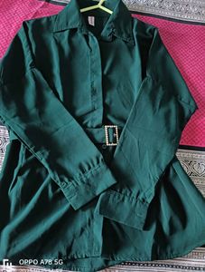 Bottle Green Shifon Top