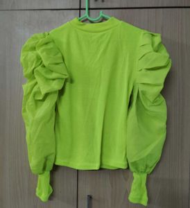 NEON PUFF SLEEVE TOP ❤️