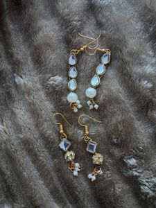 Combo of 2 Elegant Gold-Tone Drop Earrings