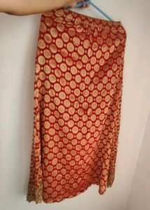 Maroon And Cream Lehenga Set (Women)
