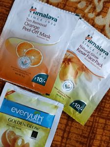 3 Pouch Of Face Pack And Peel-off Mask