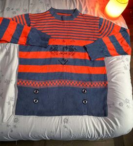 Men Striped Knit Pullover Sweater