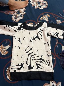 White Top With Black Design
