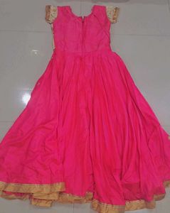 Ethnic pink flare frock